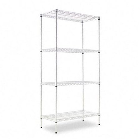 ALERA Alera SW503618SR Industrial Wire Shelving Starter Kit  4 Shelves  36w x 18d x 72h  Silver SW503618SR